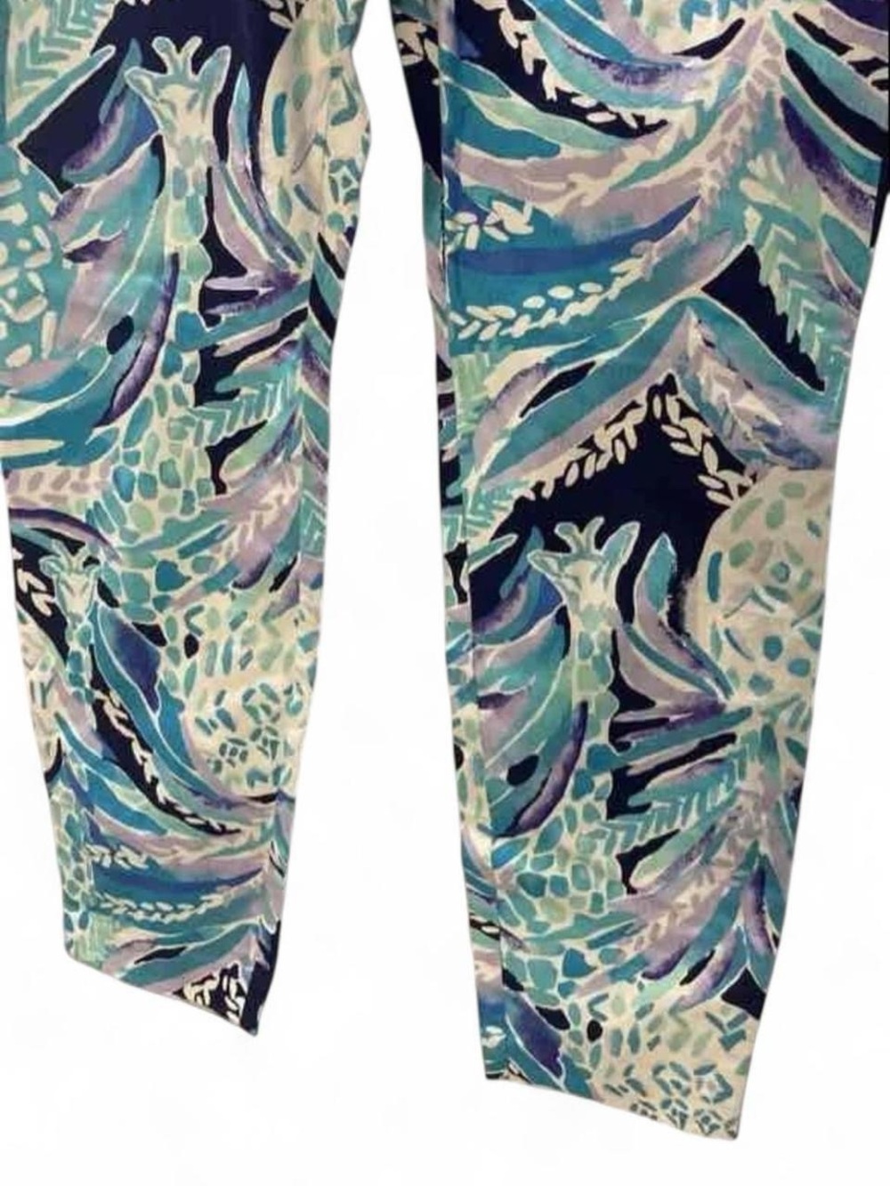 Lily Pulitzer Aqua Blue Swirl Print Pants - Picture 7 of 7
